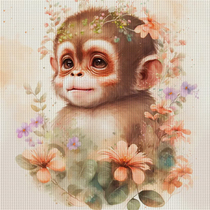 Twelve Zodiac Signs - Monkey - 11CT Stamped Cross Stitch 40*40CM