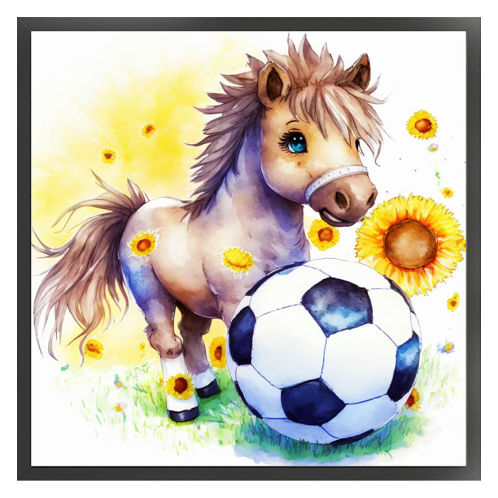 World Cup Zodiac-July Horse - 18CT Stamped Cross Stitch 25*25CM