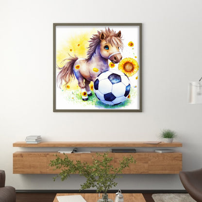 World Cup Zodiac-July Horse - 18CT Stamped Cross Stitch 25*25CM
