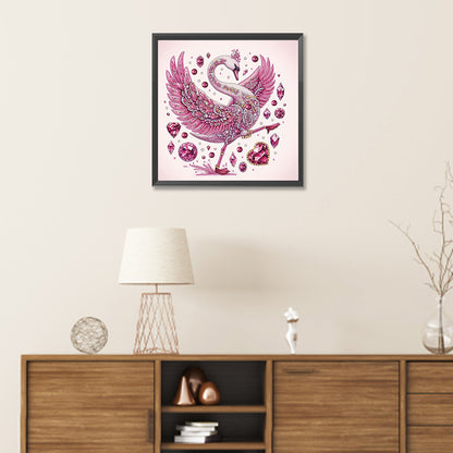 Pink Swan - Special Shaped Drill Diamond Painting 30*30CM