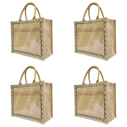 Linen Tote Bags Waterproof Daily Utility Bag for Grocery/School/Travel/Study/Gym