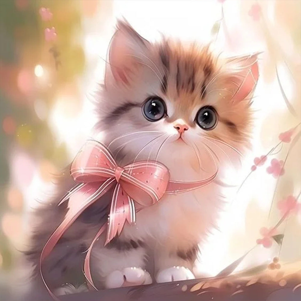Cat - Full Round Drill Diamond Painting 30*30CM