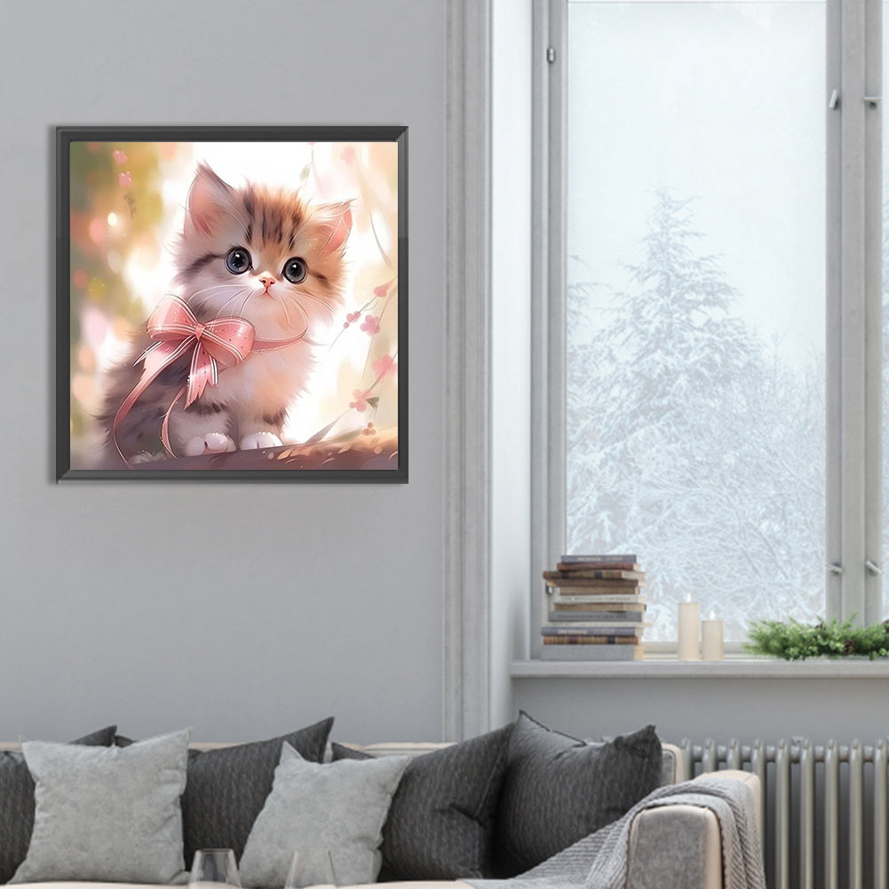 Cat - Full Round Drill Diamond Painting 30*30CM