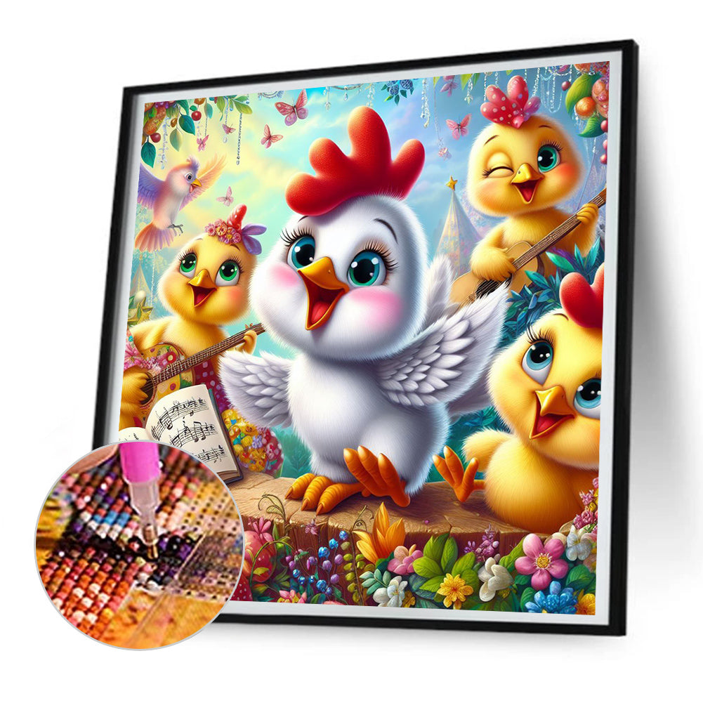 Performing Chicks - Full Round Drill Diamond Painting 30*30CM