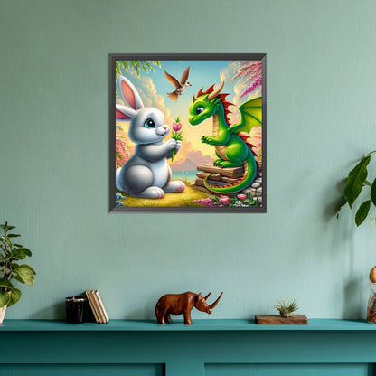 Rabbit And Dragon - Full Round Drill Diamond Painting 30*30CM