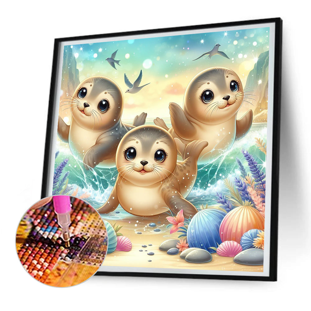 Seal - Full Round Drill Diamond Painting 30*30CM