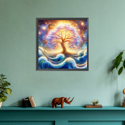Cosmic Galaxy Tree - Full Round Drill Diamond Painting 30*30CM