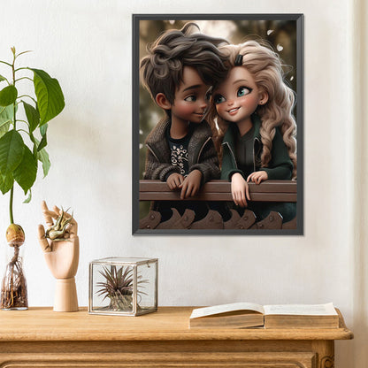Sweet Couple - Full Round Drill Diamond Painting 30*40CM