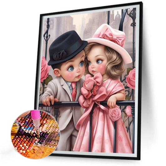Sweet Couple - Full Round Drill Diamond Painting 30*40CM