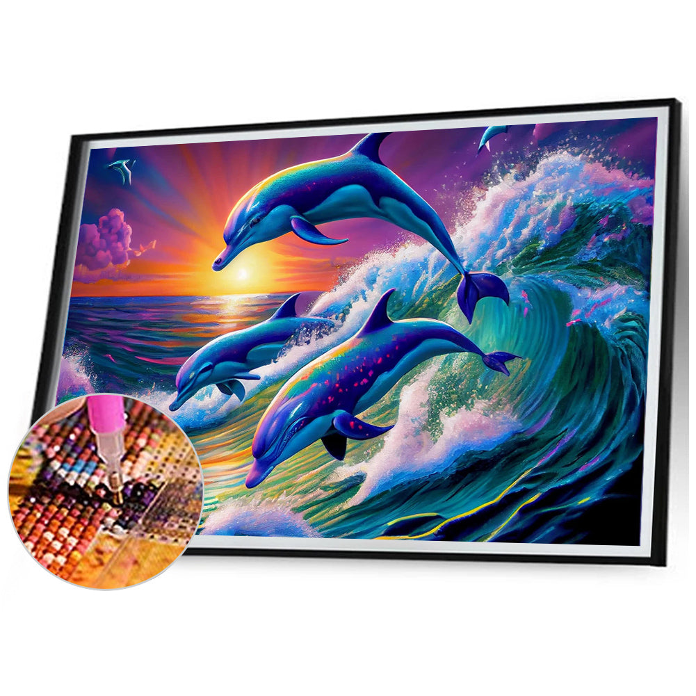 Dolphin - Full Square Drill Diamond Painting 70*50CM