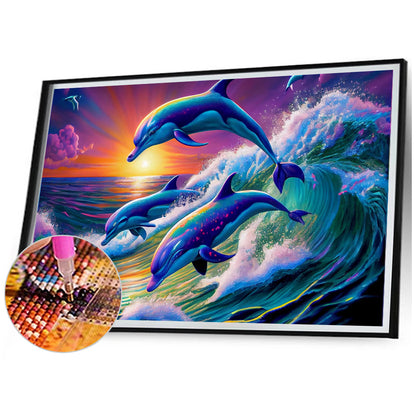 Dolphin - Full Square Drill Diamond Painting 70*50CM