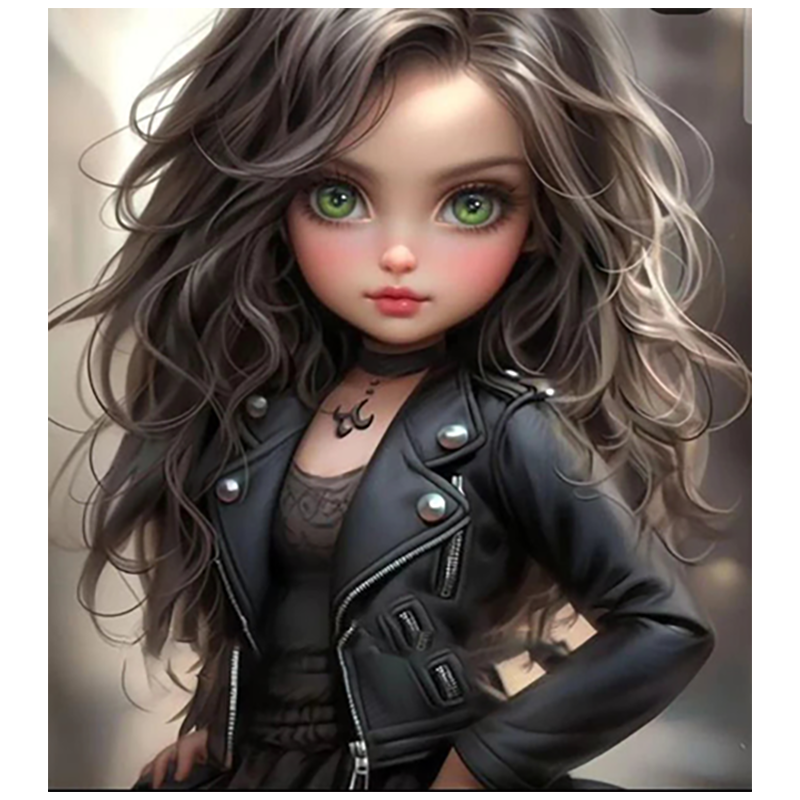 Big-Eyed Cold Girl - 14CT Counted Cross Stitch 50*55CM