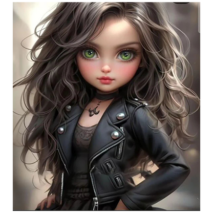 Big-Eyed Cold Girl - 14CT Counted Cross Stitch 50*55CM