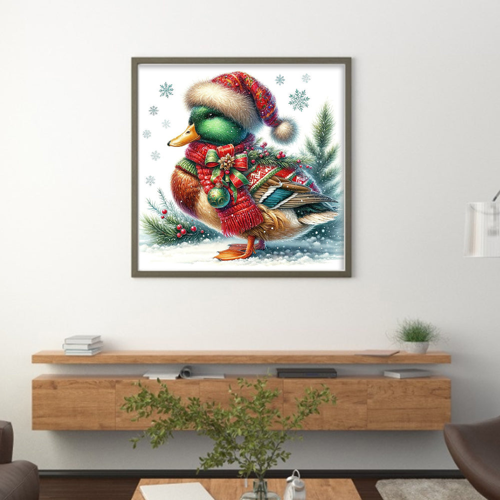Winter Duck - 18CT Stamped Cross Stitch 30*30CM