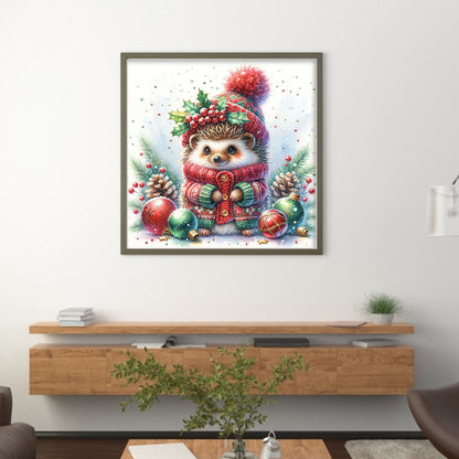 Winter Hedgehog - 18CT Stamped Cross Stitch 30*30CM