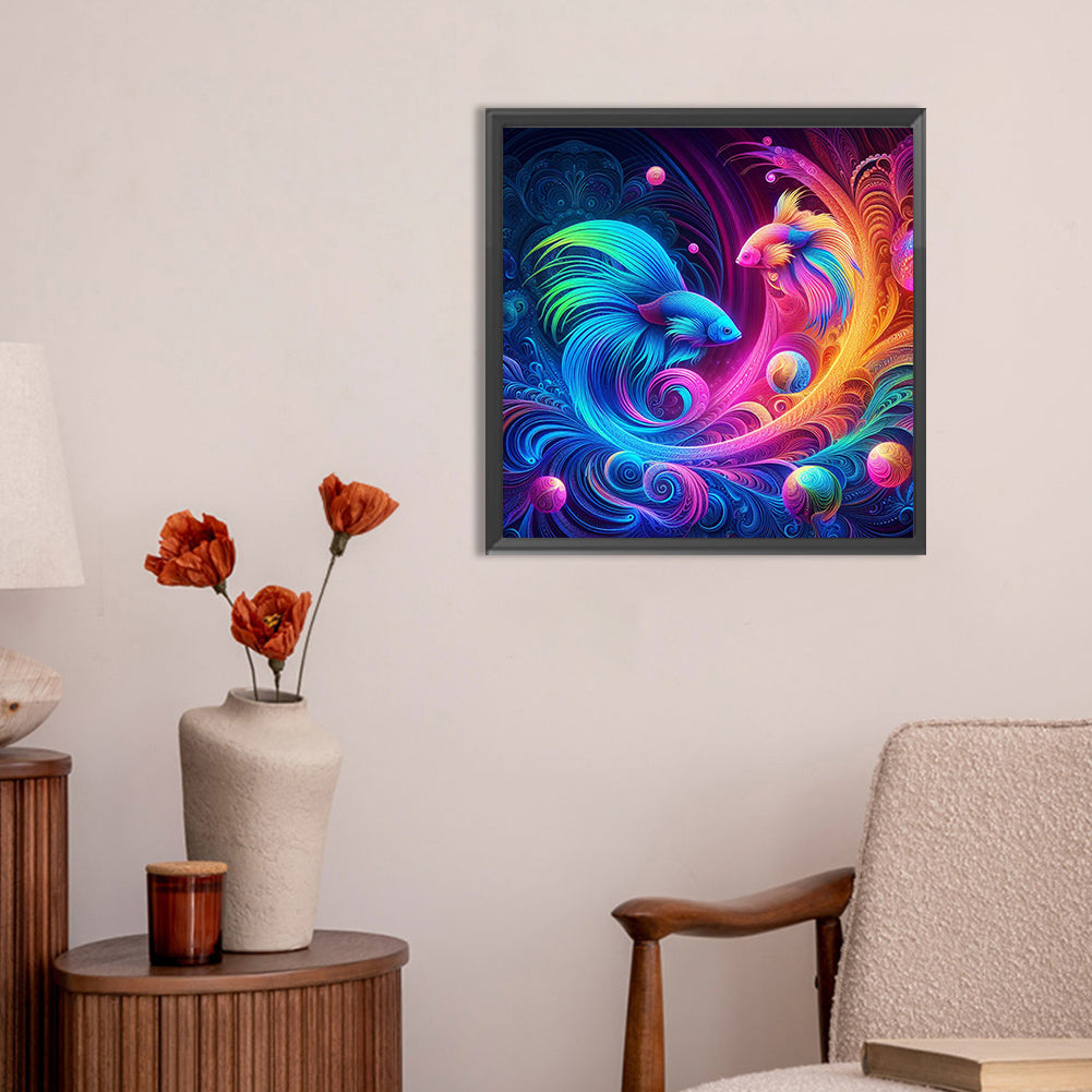 Atmosphere Double Goldfish - Full Round Drill Diamond Painting 30*30CM