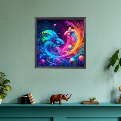 Atmosphere Double Goldfish - Full Round Drill Diamond Painting 30*30CM