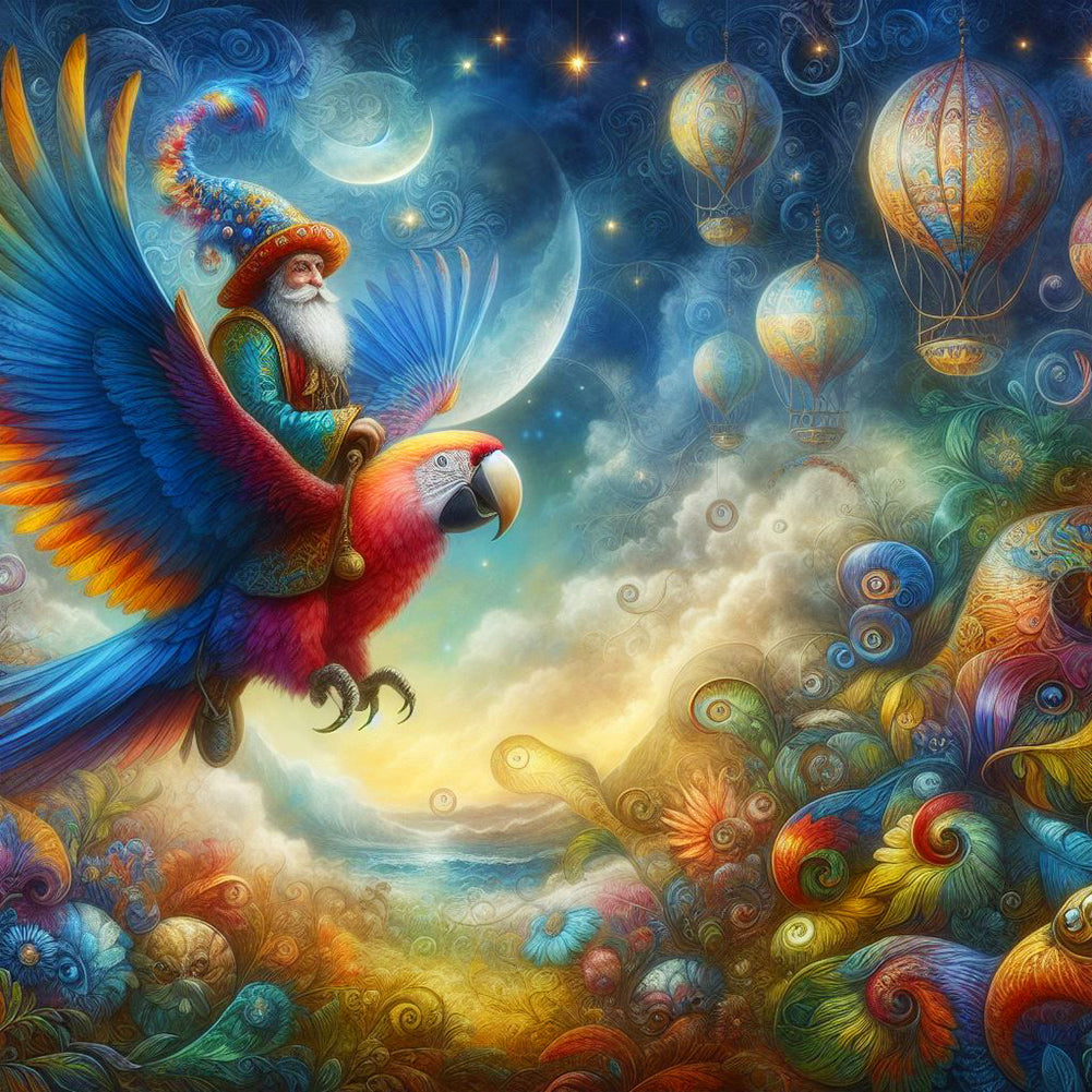 Ambiance Macaw - Full Round Drill Diamond Painting 30*30CM