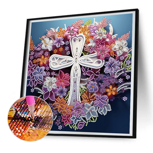 Cross Paper Painting - Special Shaped Drill Diamond Painting 30*30CM