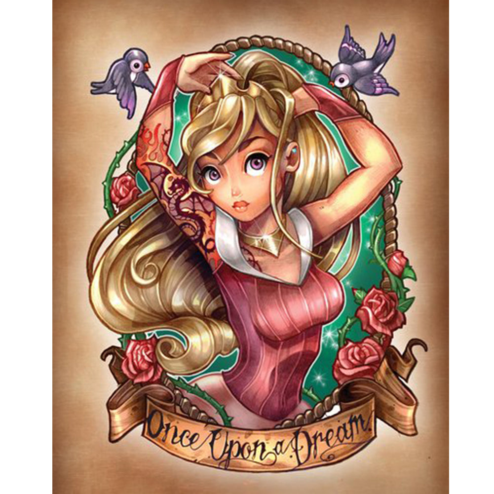 Sleeping Beauty Once Upon A Time There Was A Dream - Full Round Drill Diamond Painting 40*50CM