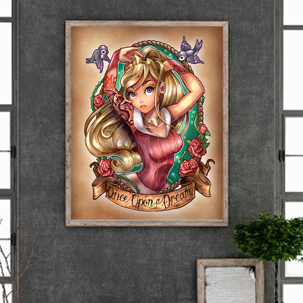 Sleeping Beauty Once Upon A Time There Was A Dream - Full Round Drill Diamond Painting 40*50CM