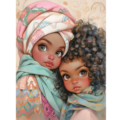 Black Sisters - Full Round Drill Diamond Painting 30*40CM