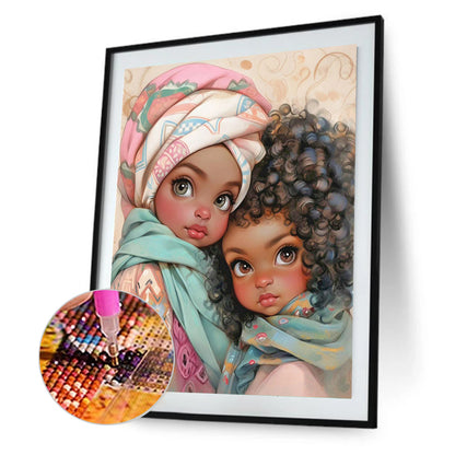 Black Sisters - Full Round Drill Diamond Painting 30*40CM