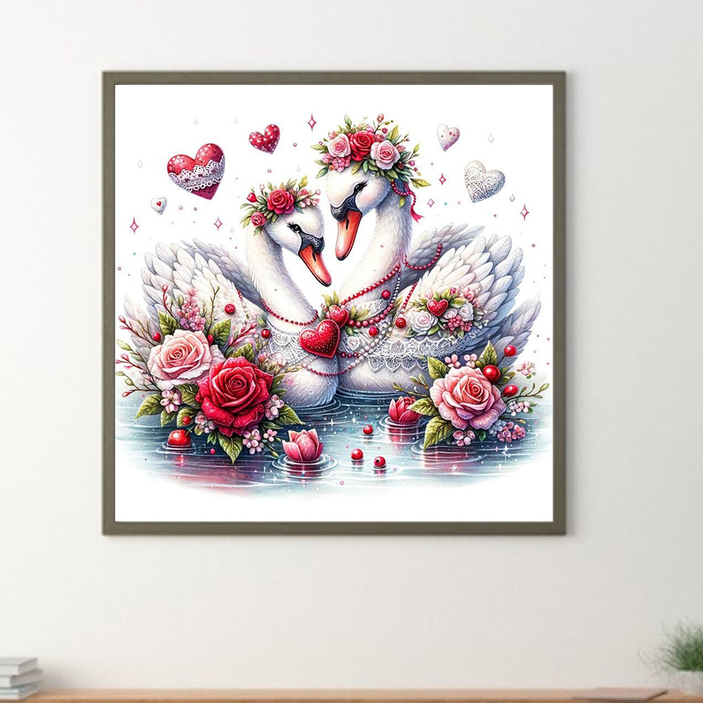 Two Swans - Full Round Drill Diamond Painting 30*30CM