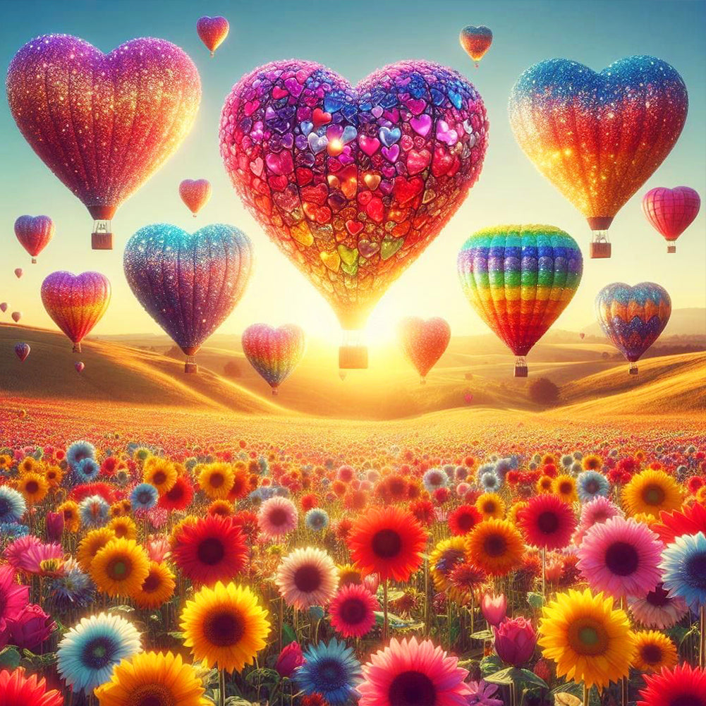 Love Hot Air Balloon - Full Round Drill Diamond Painting 30*30CM
