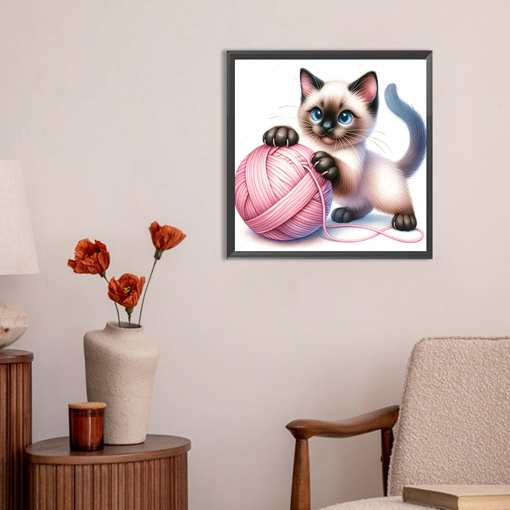 Hair Ball Cat - Full Round Drill Diamond Painting 30*30CM