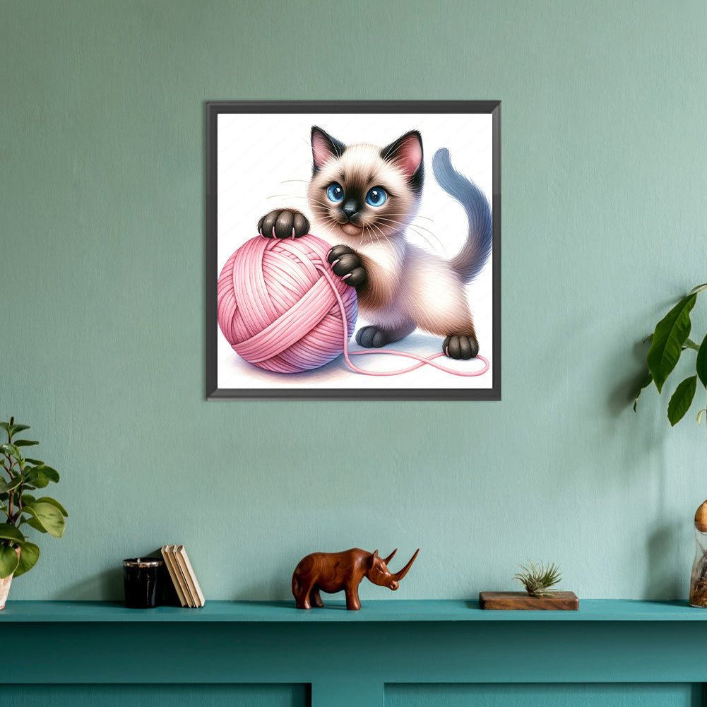 Hair Ball Cat - Full Round Drill Diamond Painting 30*30CM