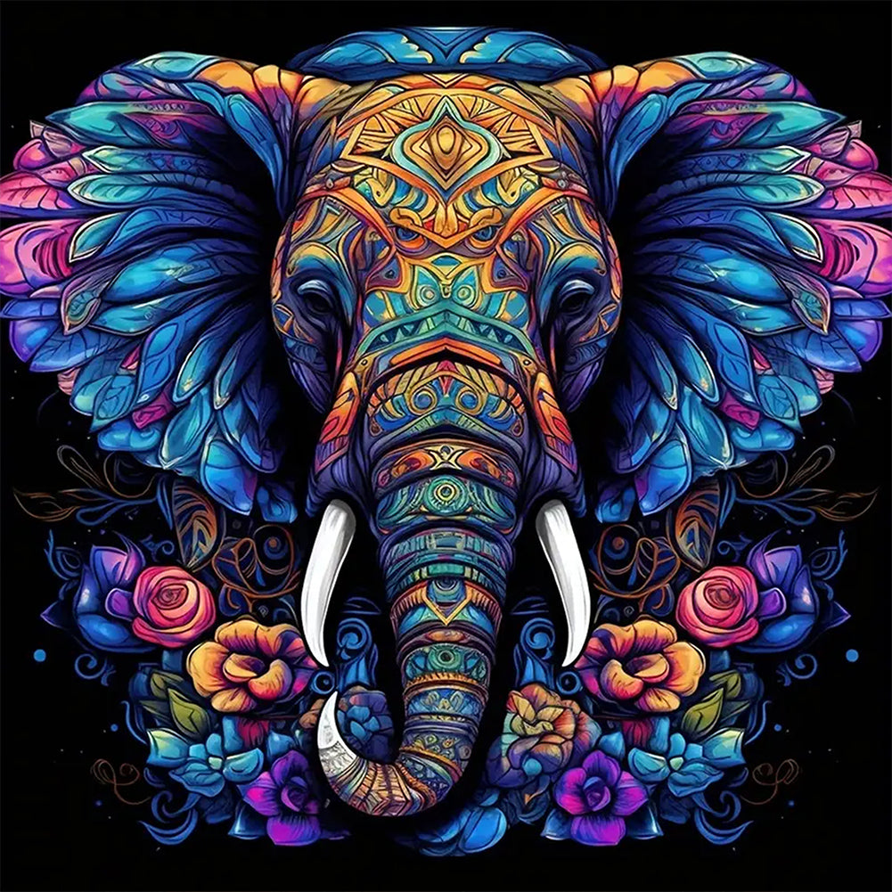 Color Elephant - Full Square Drill Diamond Painting 45*45CM