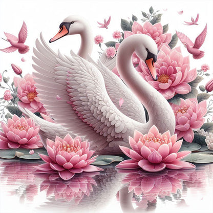 Swan - Full Round Drill Diamond Painting 30*30CM