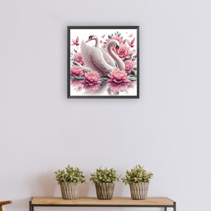 Swan - Full Round Drill Diamond Painting 30*30CM