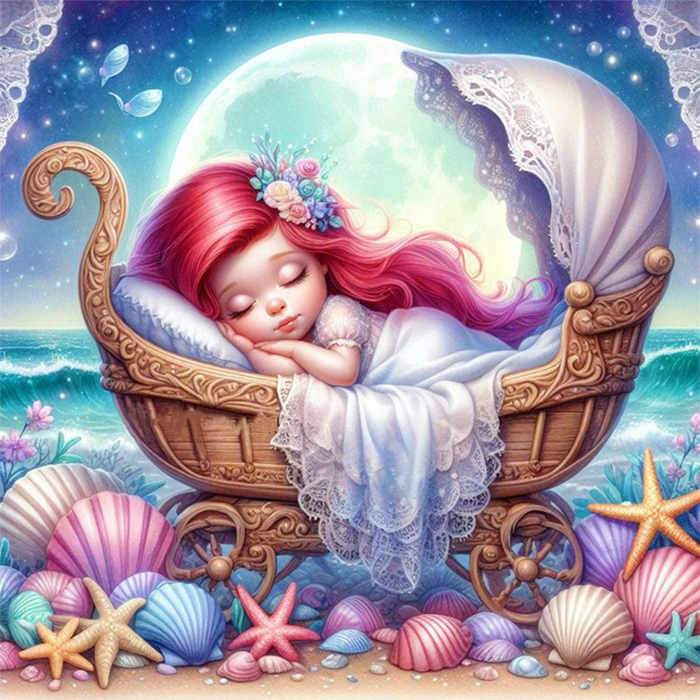 Disney-Princess Ariel - 18CT Stamped Cross Stitch 30*30CM