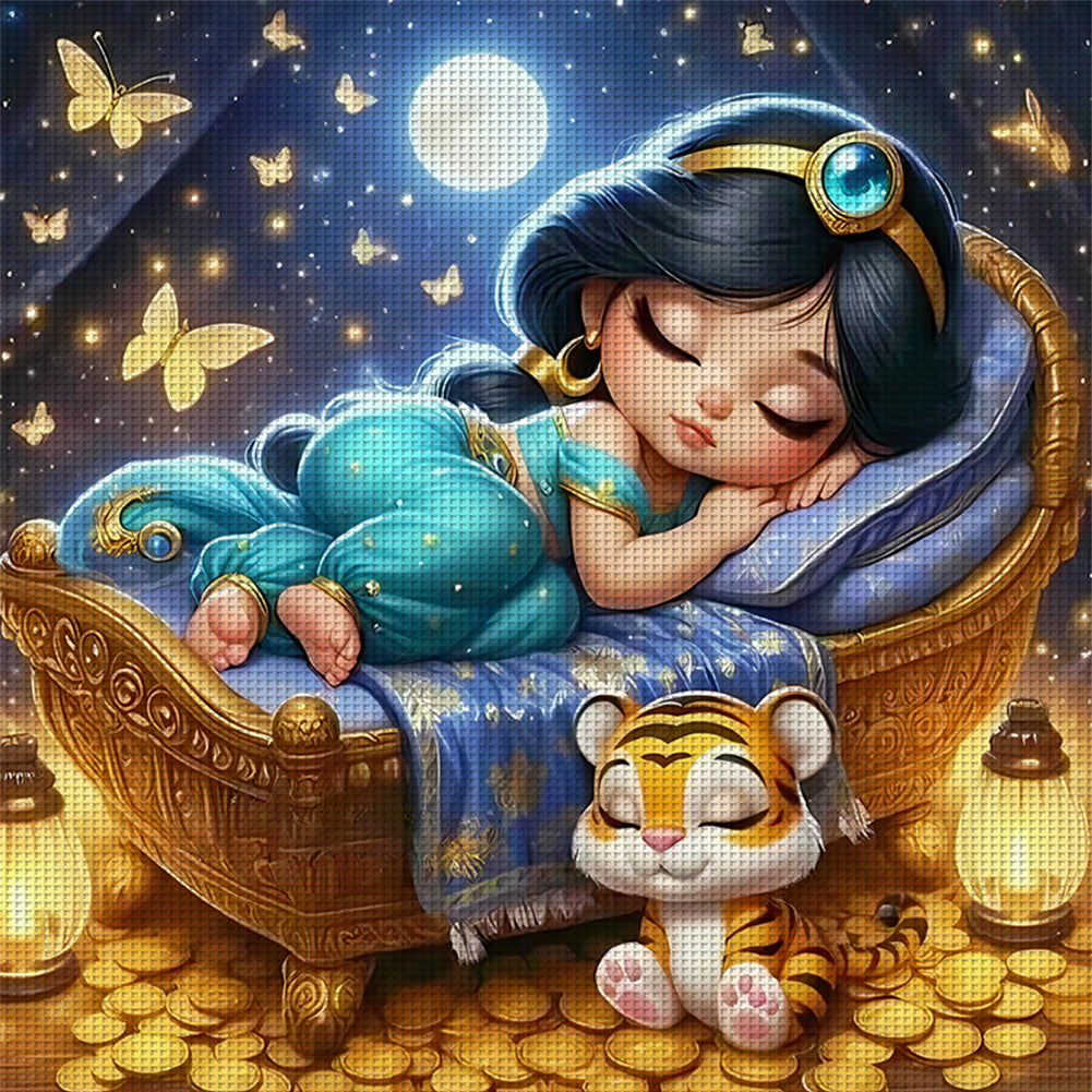 Disney-Princess Jasmine - 18CT Stamped Cross Stitch 30*30CM