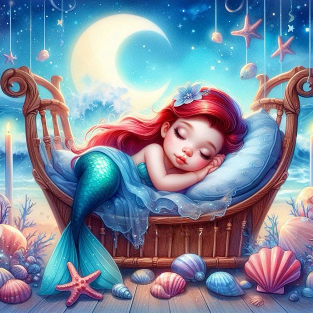 Disney-Princess Ariel - 18CT Stamped Cross Stitch 30*30CM
