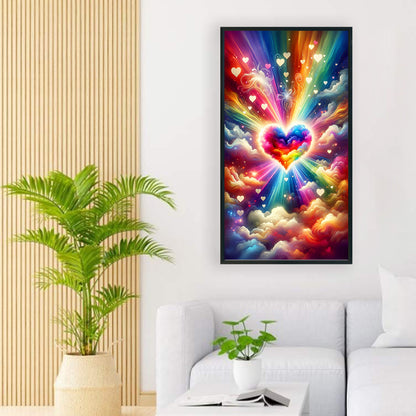 Fantasy Clouds Colorful Hearts - Full Round Drill Diamond Painting 40*70CM