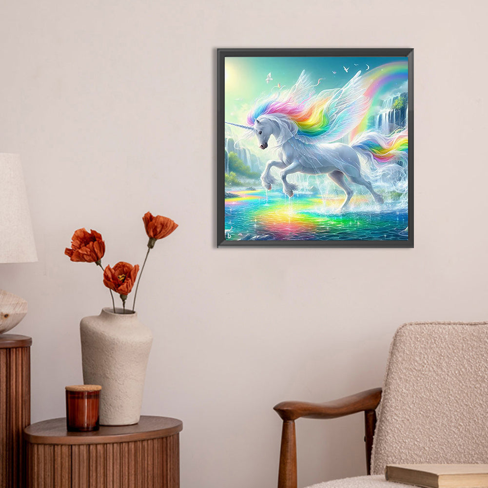 Garden Unicorn - Full Round Drill Diamond Painting 30*30CM