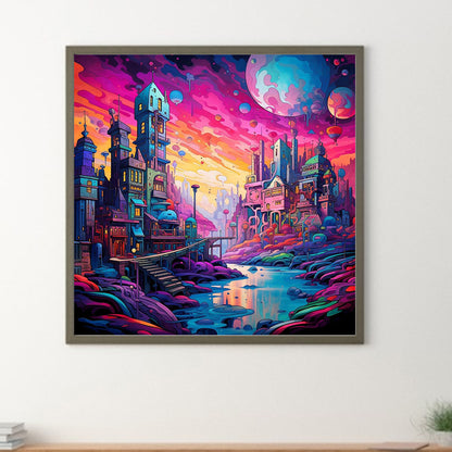 Fantasy World¡¤Planet City - Full Round Drill Diamond Painting 30*30CM