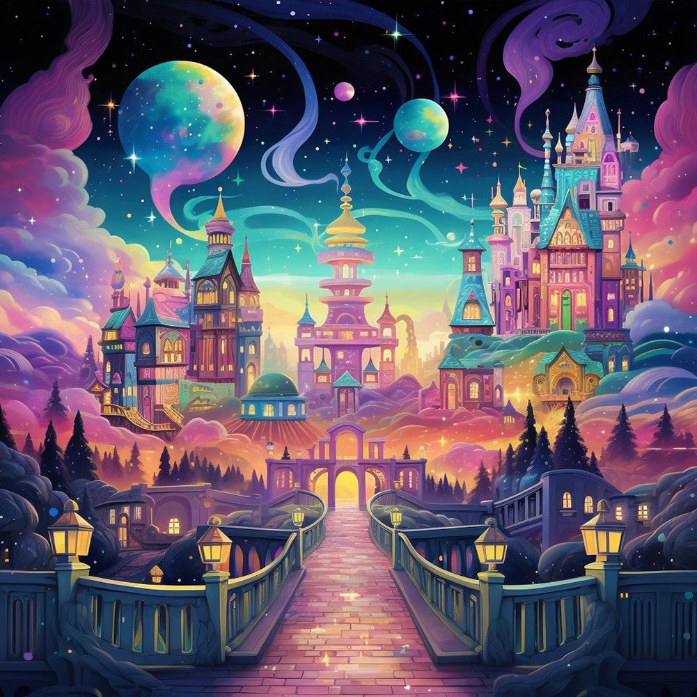 Fantasy World¡¤Quiet Night - Full Round Drill Diamond Painting 30*30CM
