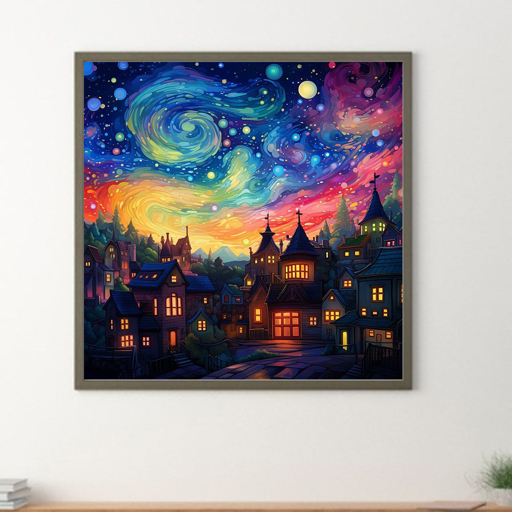 Fantasy World¡¤Night Of Colorful Clouds - Full Round Drill Diamond Painting 30*30CM