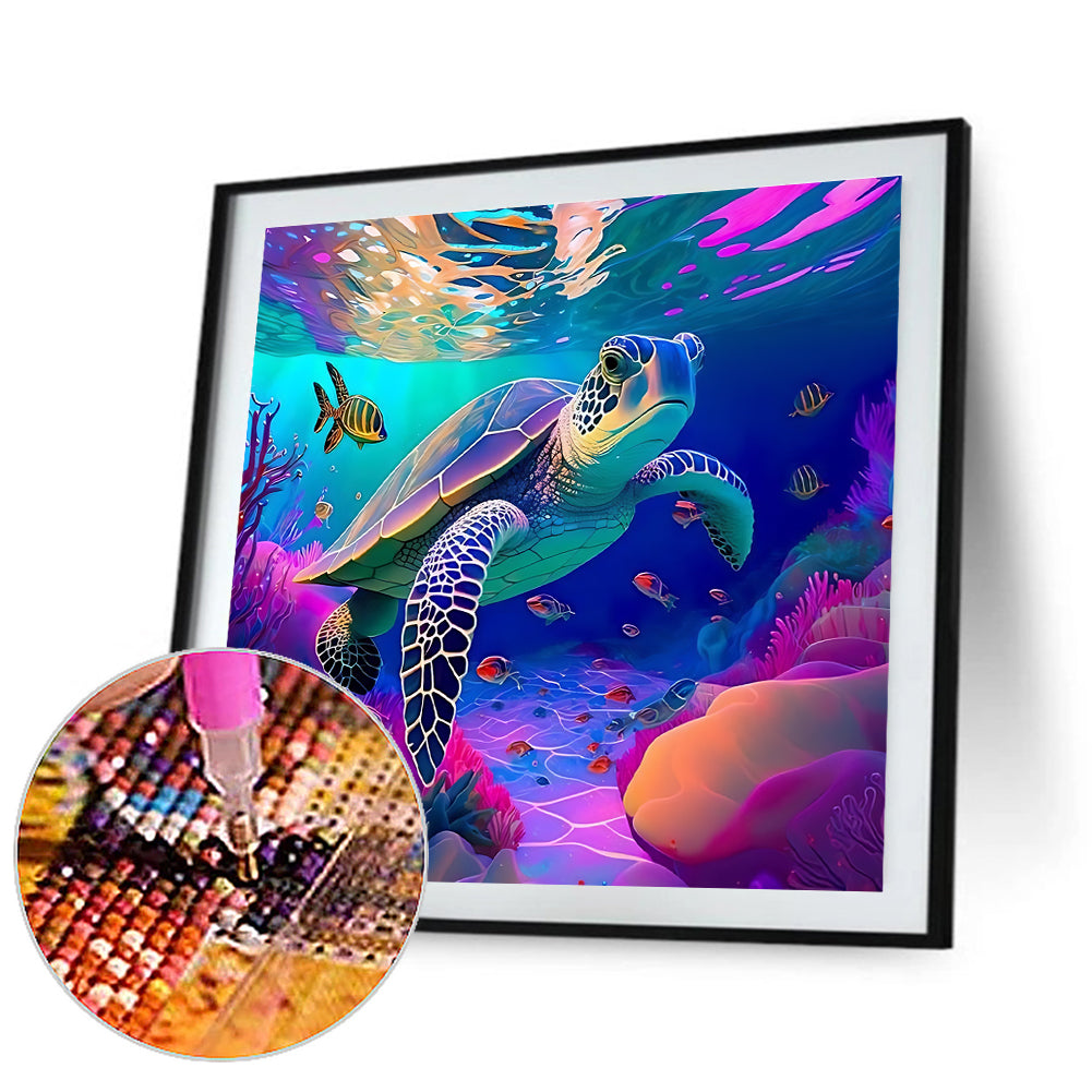 Two Turtles - Full Round Drill Diamond Painting 30*30CM