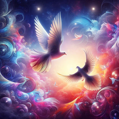 Phantom Cloud White Pigeon - Full Round Drill Diamond Painting 30*30CM