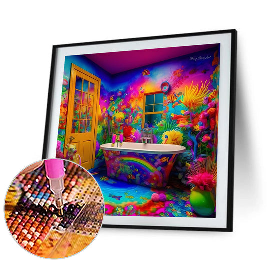 Colorful Bathroom - Full Round Drill Diamond Painting 30*30CM