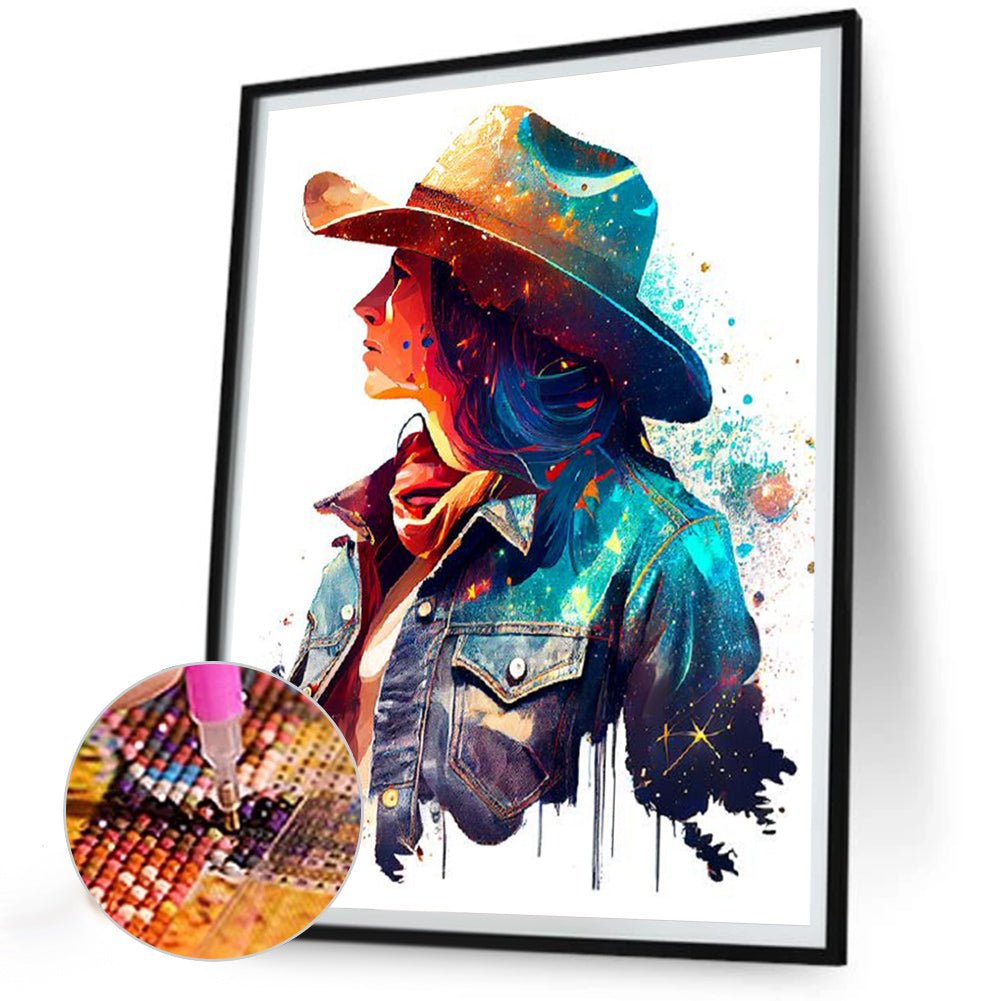 Cowgirl - Full Round Drill Diamond Painting 30*40CM