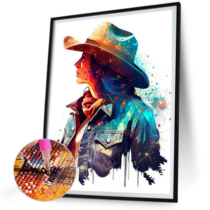 Cowgirl - Full Round Drill Diamond Painting 30*40CM