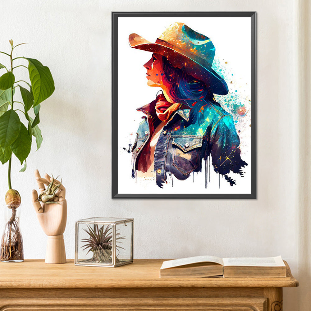 Cowgirl - Full Round Drill Diamond Painting 30*40CM