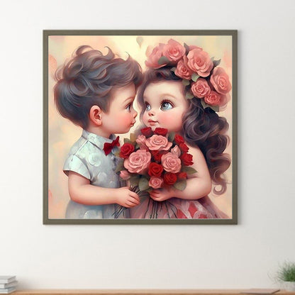 Valentine'S Day Young Couple - Full Round Drill Diamond Painting 30*30CM