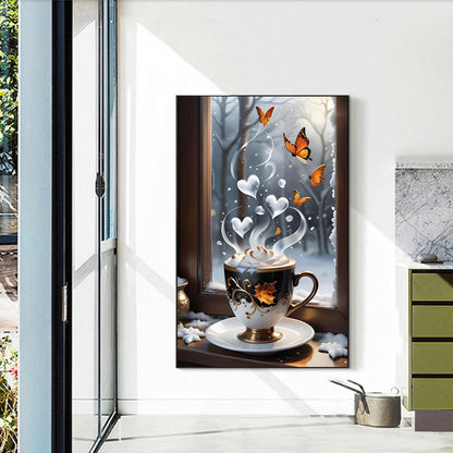 Coffee Butterfly - Full Round Drill Diamond Painting 40*60CM